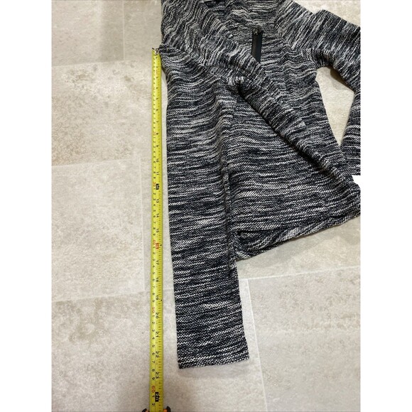 NEW $89 Halogen Womens XS  Zip Up jacket Black Ivory Tweed Asymmetrical - Picture 10 of 11